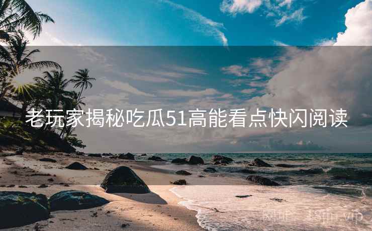 老玩家揭秘吃瓜51高能看点快闪阅读
