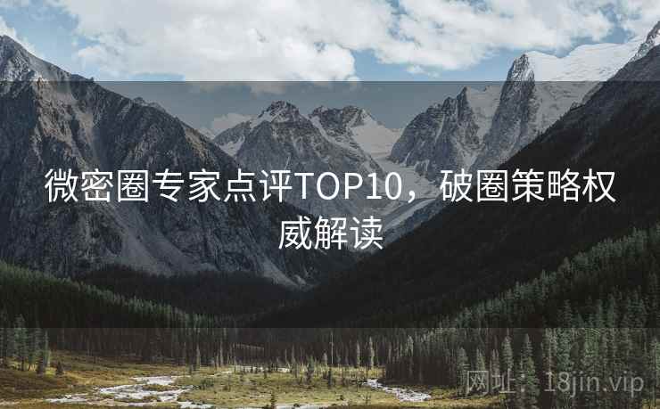 微密圈专家点评TOP10，破圈策略权威解读