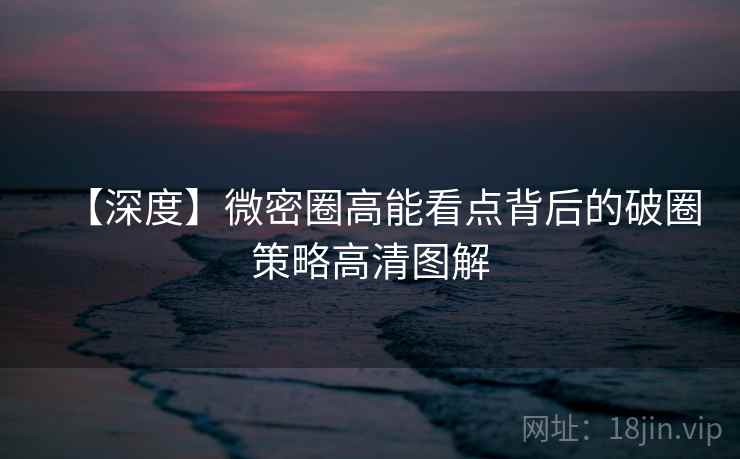 【深度】微密圈高能看点背后的破圈策略高清图解